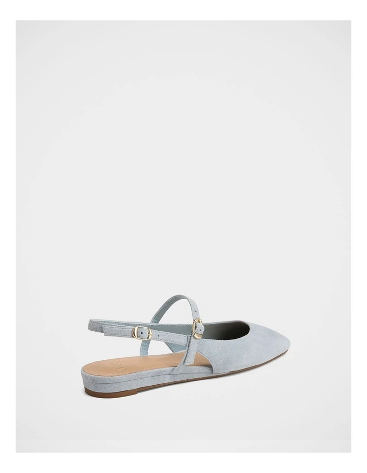 Dallas Suede Leather Slingbacks in Soft Blue image 4