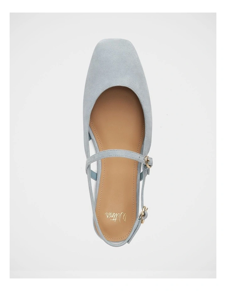 Dallas Suede Leather Slingbacks in Soft Blue image 5