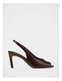 Polly Leather Slingbacks in Dark Brown