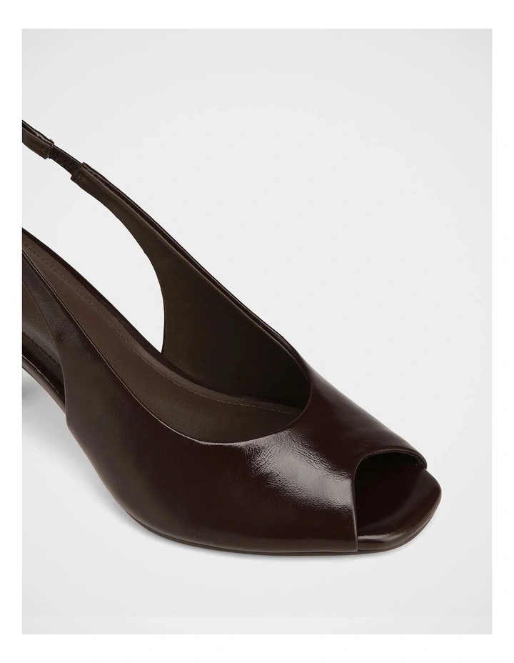 Polly Leather Slingbacks in Dark Brown image 3