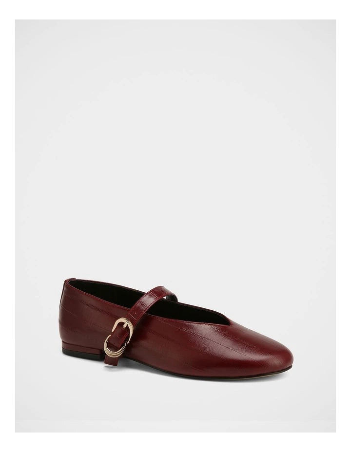Dakota Eel Print Leather Mary Jane in Wine image 2