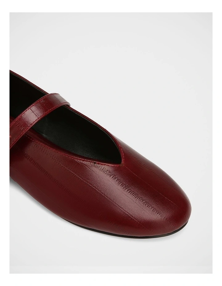 Dakota Eel Print Leather Mary Jane in Wine image 3