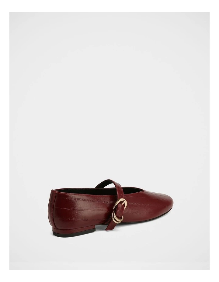 Dakota Eel Print Leather Mary Jane in Wine image 4