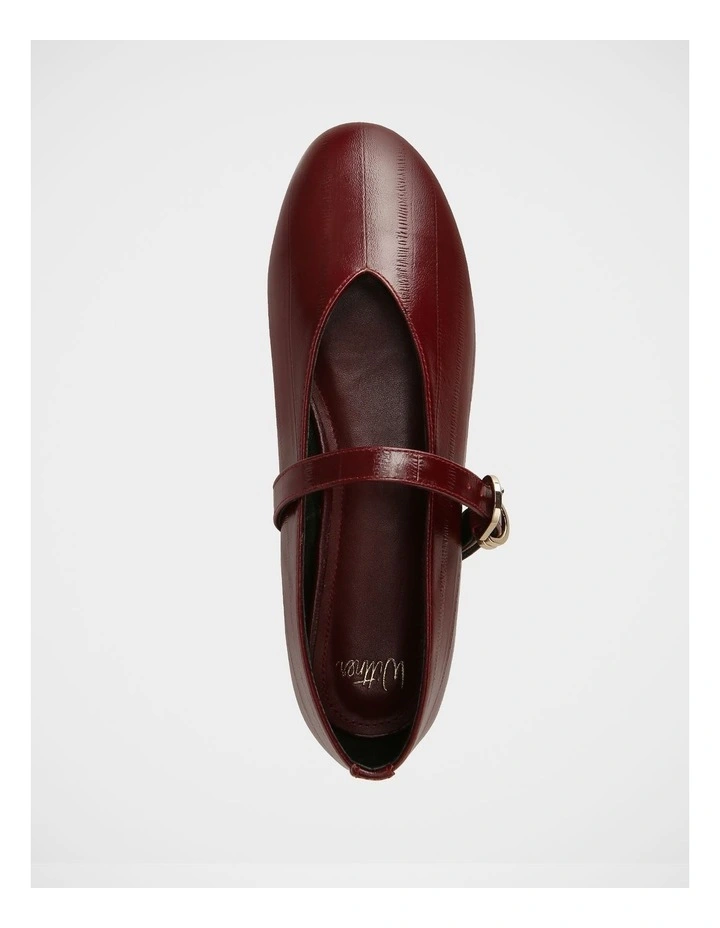 Dakota Eel Print Leather Mary Jane in Wine image 5