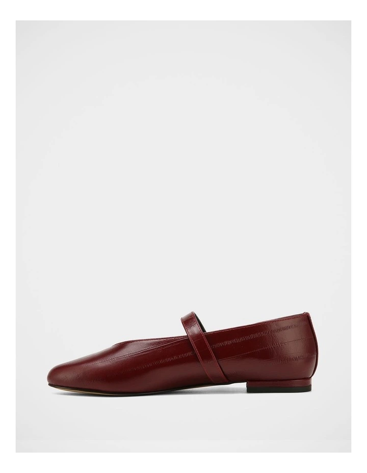 Dakota Eel Print Leather Mary Jane in Wine image 6