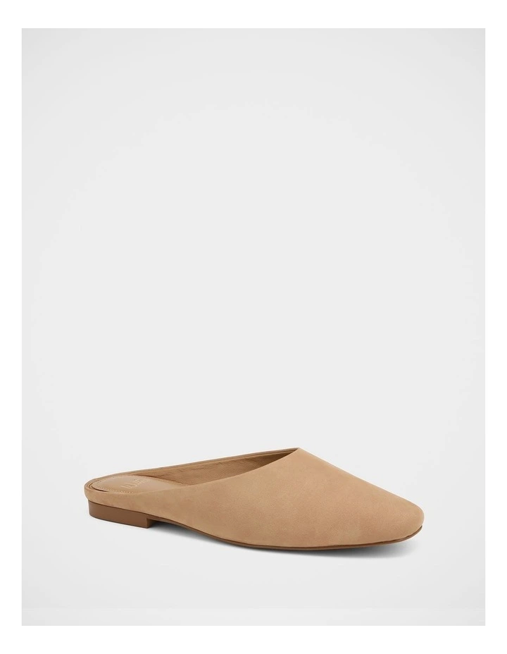 Clover Nubuck Leather Mules in Oyster image 2