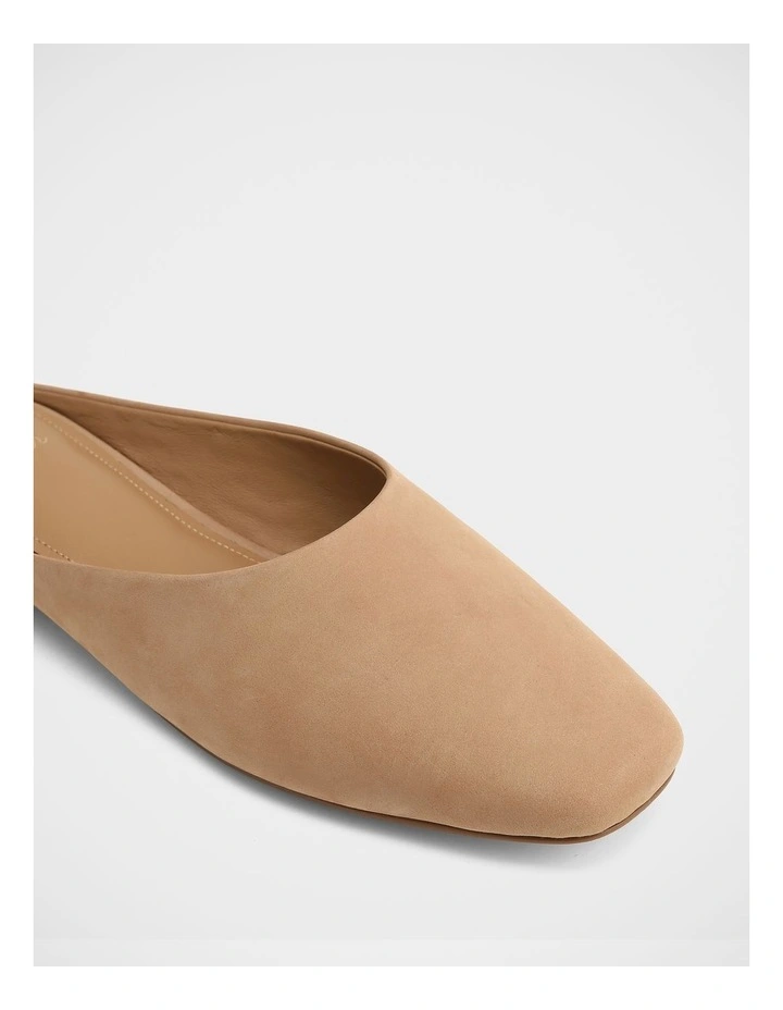 Clover Nubuck Leather Mules in Oyster image 3