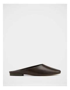 Clover Leather Mules in Ebony