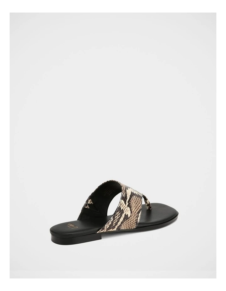 Blossom Leather Flat Sandals in Snake Print image 4