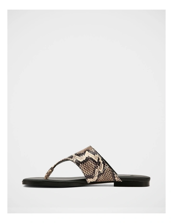 Blossom Leather Flat Sandals in Snake Print image 6
