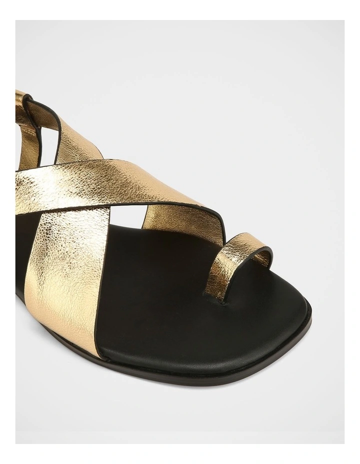 Bianca Metallic Leather Sandals in Gold image 3