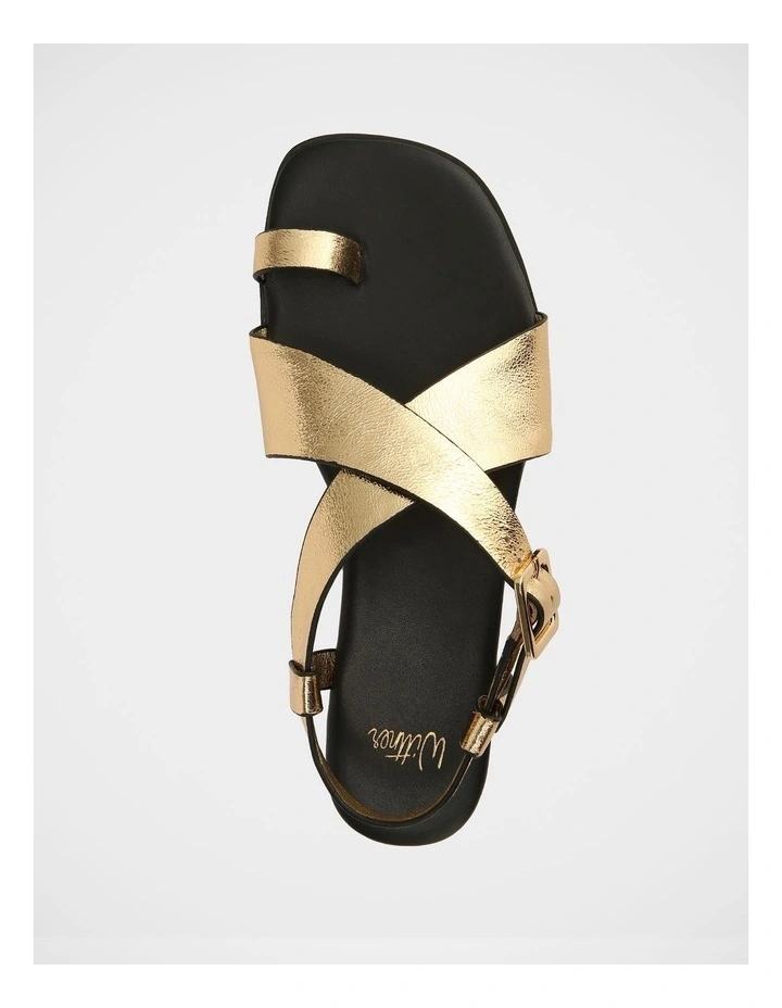 Bianca Metallic Leather Sandals in Gold image 5