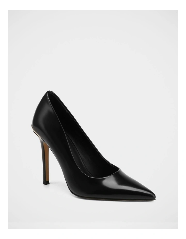 Sammi Leather High Heel Pumps In Black image 2