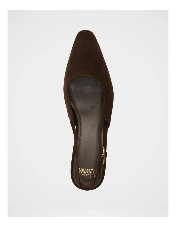 Tahli Suede Leather High Slingbacks in Dark Brown image 5