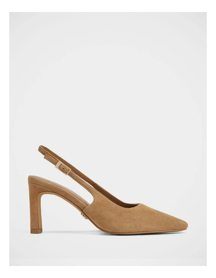 Tahli Suede Leather High Slingbacks in Sand image 1