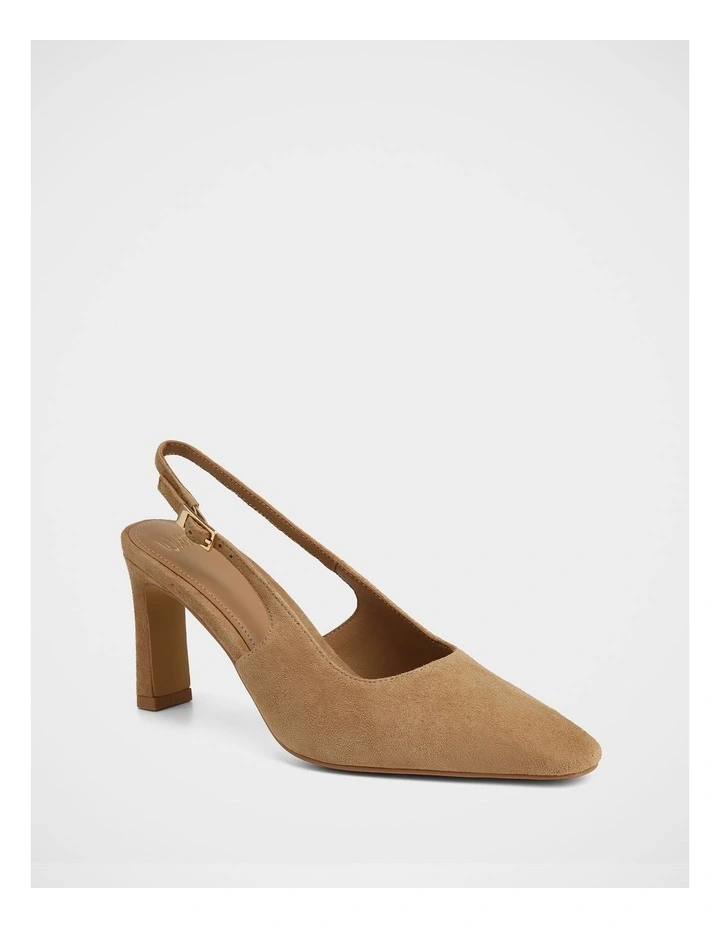 Tahli Suede Leather High Slingbacks in Sand image 2