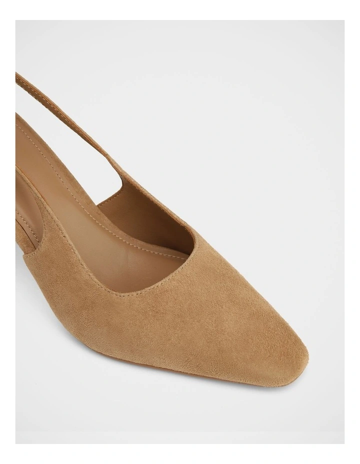 Tahli Suede Leather High Slingbacks in Sand image 3