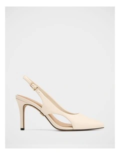 Rachel Leather High Heels in Oat