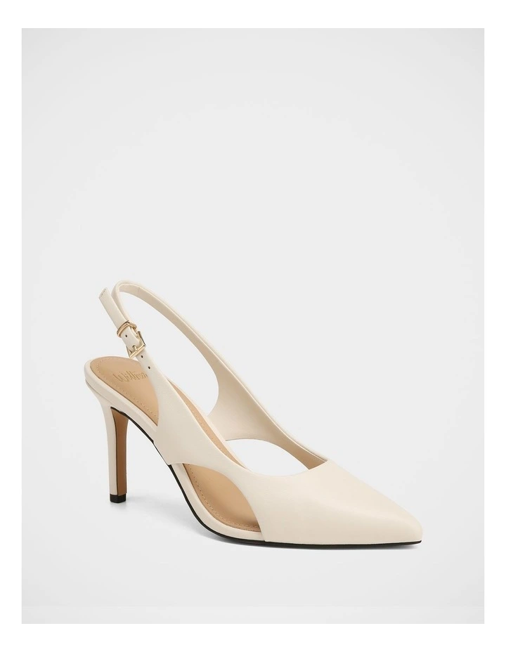 Rachel Leather High Heels in Oat image 2