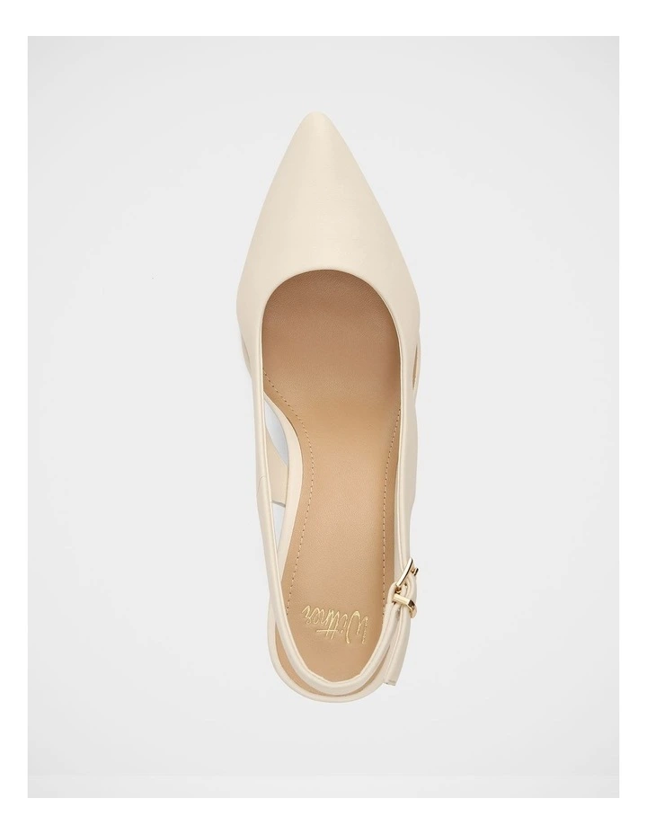 Rachel Leather High Heels in Oat image 5