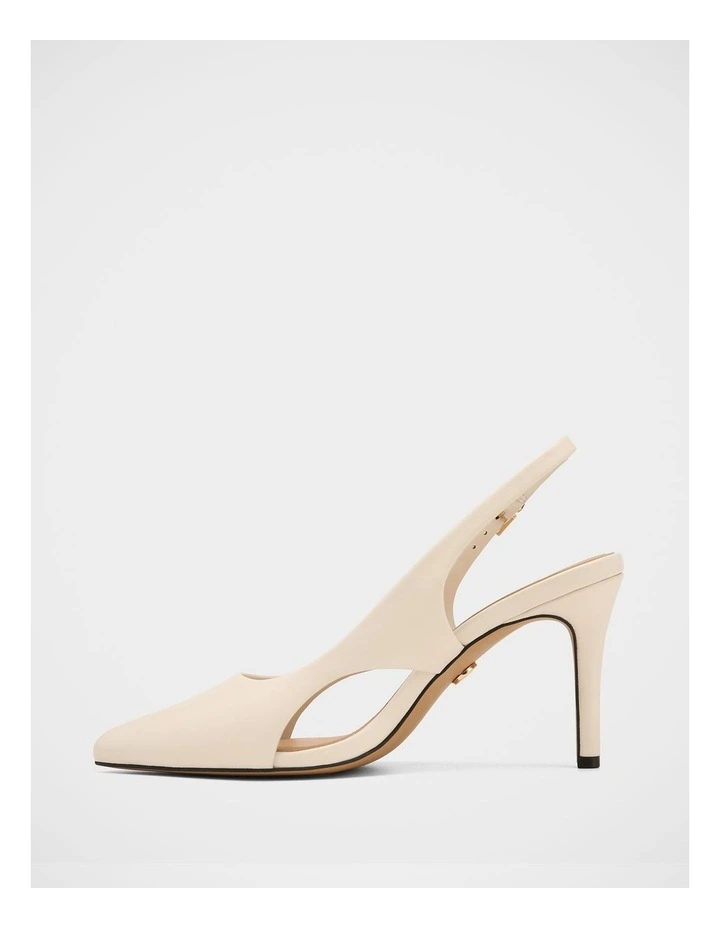Rachel Leather High Heels in Oat image 6