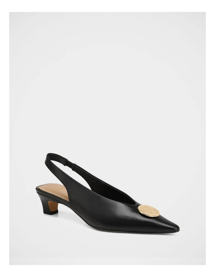 Goldie Leather Slingbacks in Black image 2