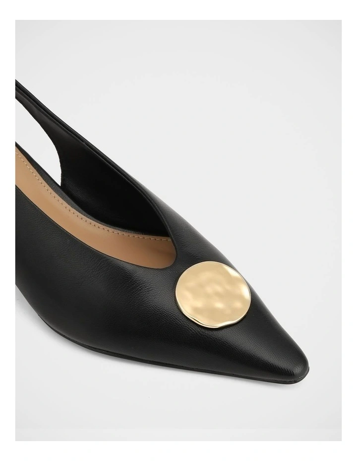 Goldie Leather Slingbacks in Black image 3