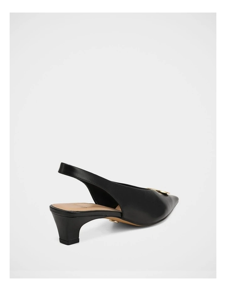 Goldie Leather Slingbacks in Black image 4