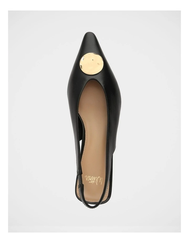 Goldie Leather Slingbacks in Black image 5