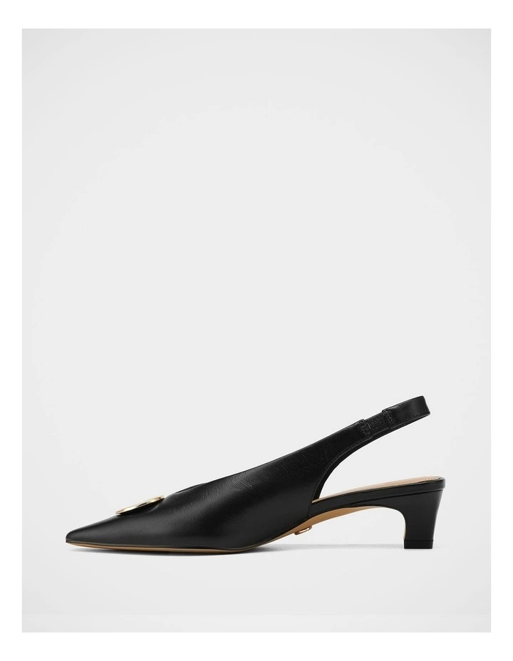 Goldie Leather Slingbacks in Black image 6
