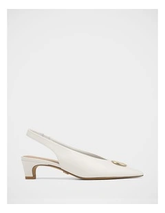 Goldie Leather Slingbacks in White