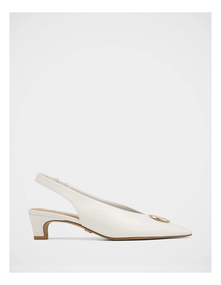 Goldie Leather Slingbacks in White image 1