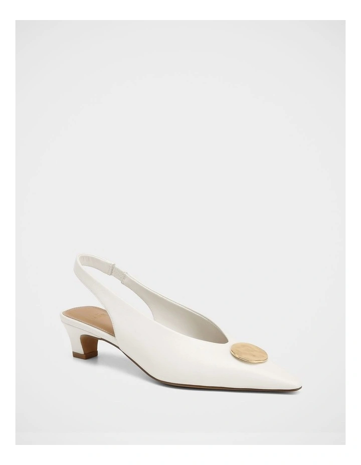 Goldie Leather Slingbacks in White image 2