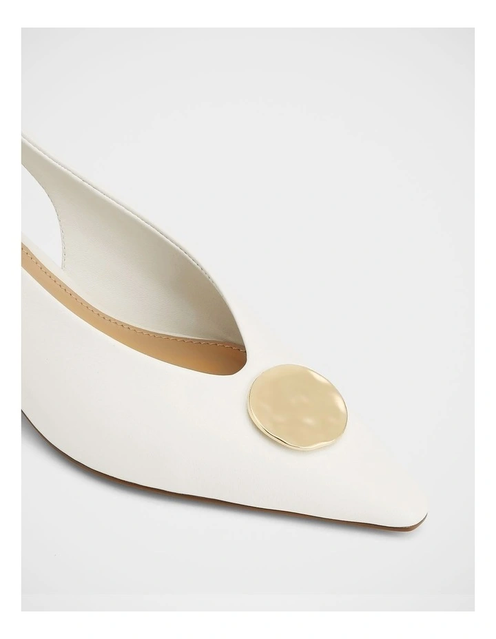 Goldie Leather Slingbacks in White image 3