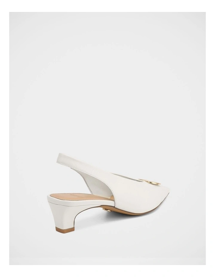 Goldie Leather Slingbacks in White image 4