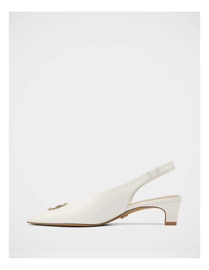 Goldie Leather Slingbacks in White image 6