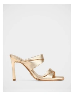 Xia Metallic Leather High Heel Sandals in Champagne