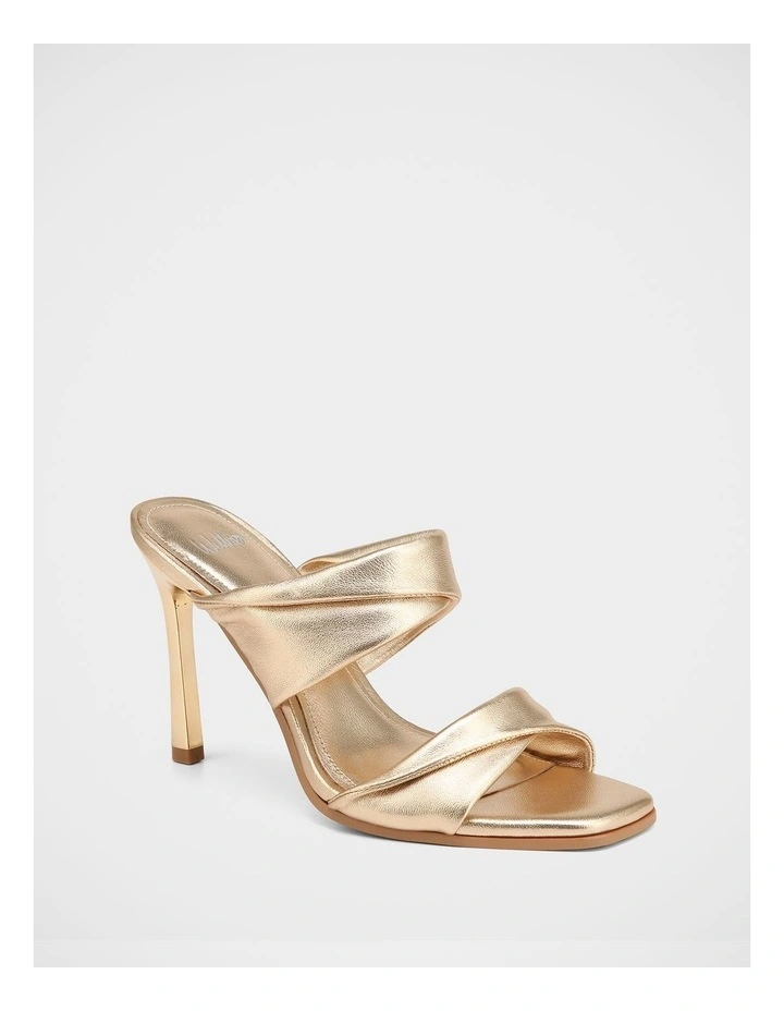 Xia Metallic Leather High Heel Sandals in Champagne image 2