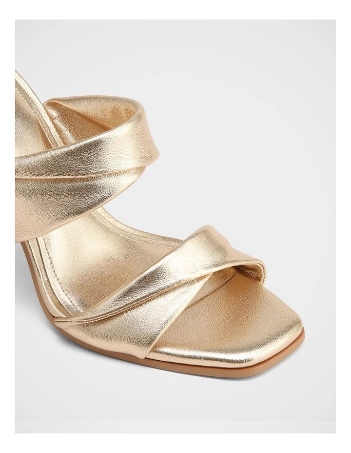 Xia Metallic Leather High Heel Sandals in Champagne image 3