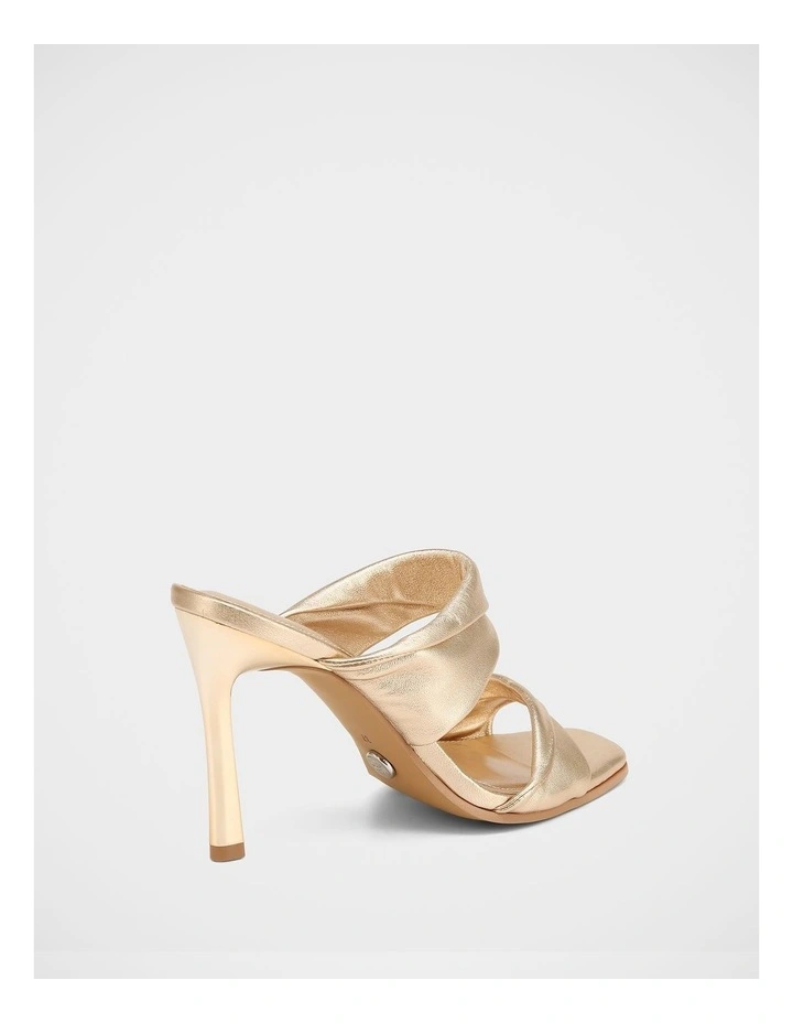 Xia Metallic Leather High Heel Sandals in Champagne image 4