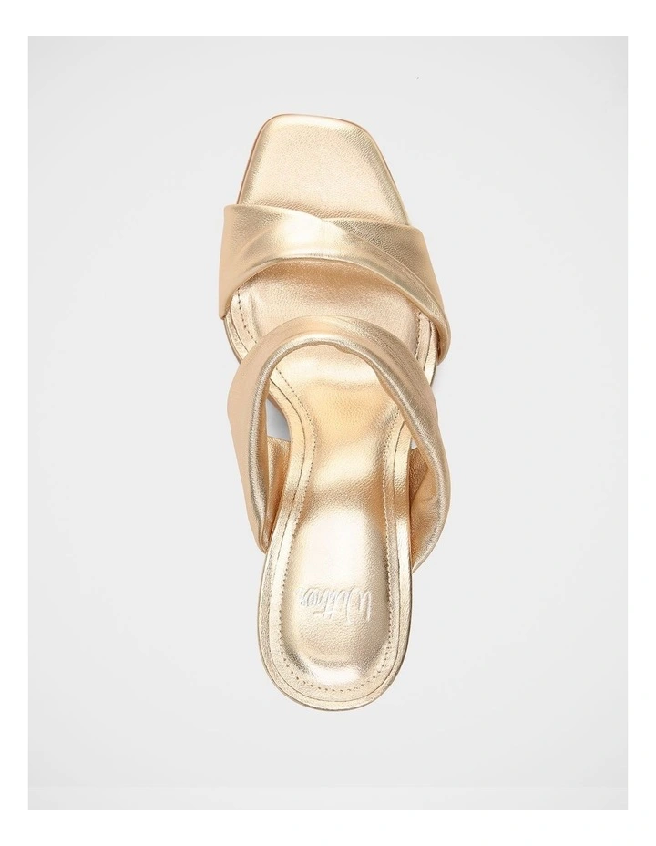 Xia Metallic Leather High Heel Sandals in Champagne image 5
