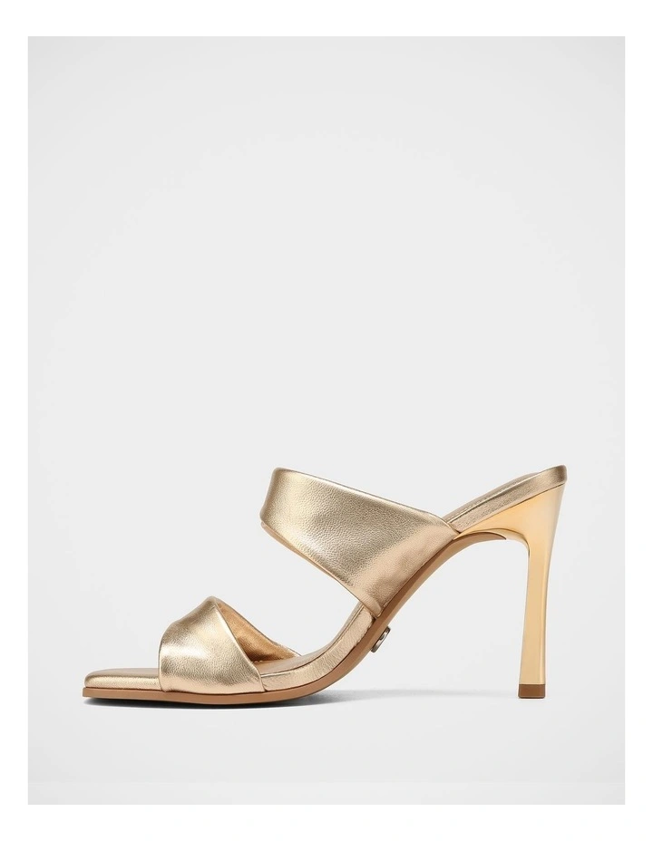 Xia Metallic Leather High Heel Sandals in Champagne image 6