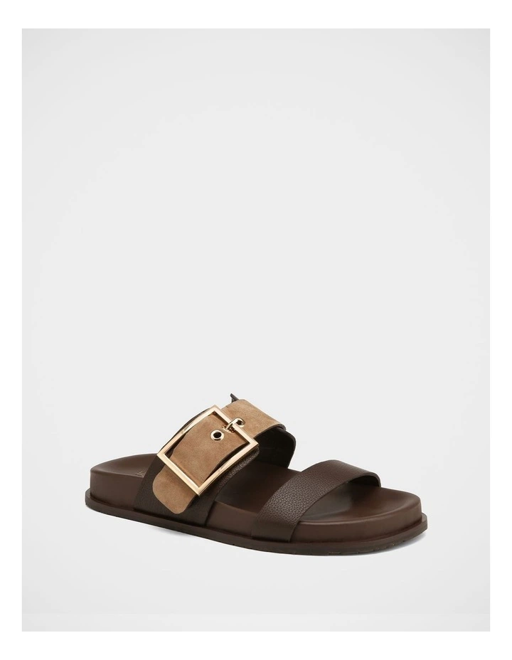 Elsa Leather Sandal in Dark Brown image 2