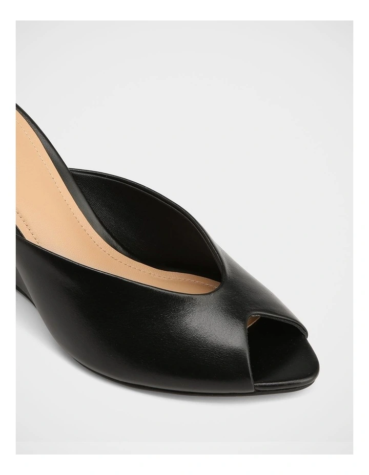 Rio Leather Wedges in Black image 3