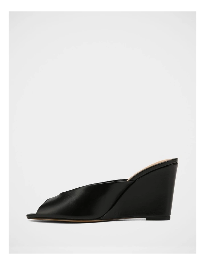 Rio Leather Wedges in Black image 6