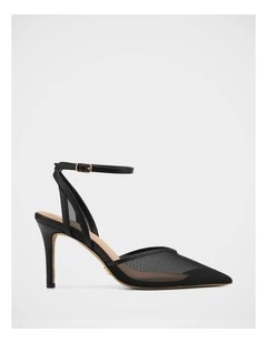 Raylee Mesh Textile High Heels In Black