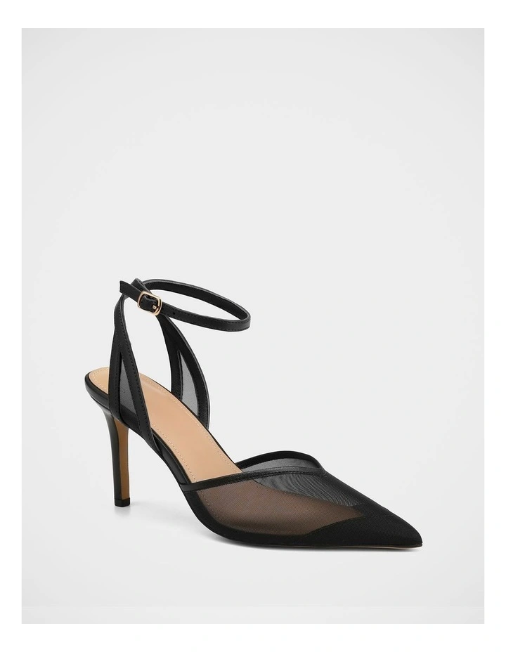 Raylee Mesh Textile High Heels In Black image 2