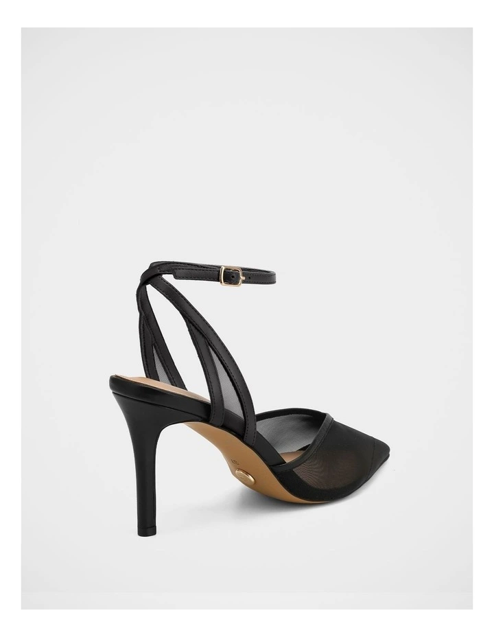 Raylee Mesh Textile High Heels In Black image 4