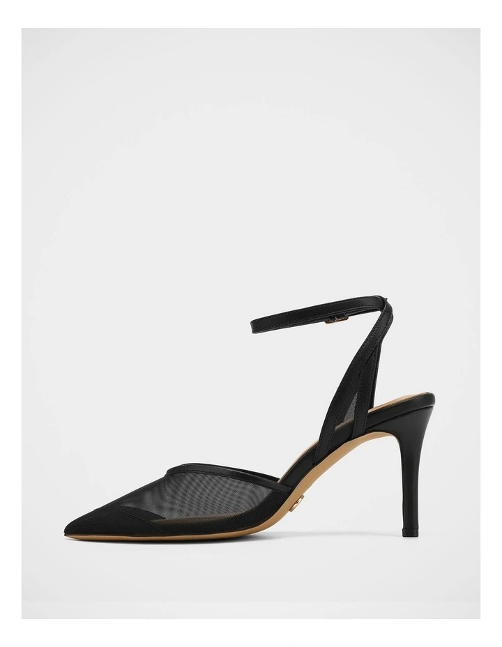 Raylee Mesh Textile High Heels In Black image 6