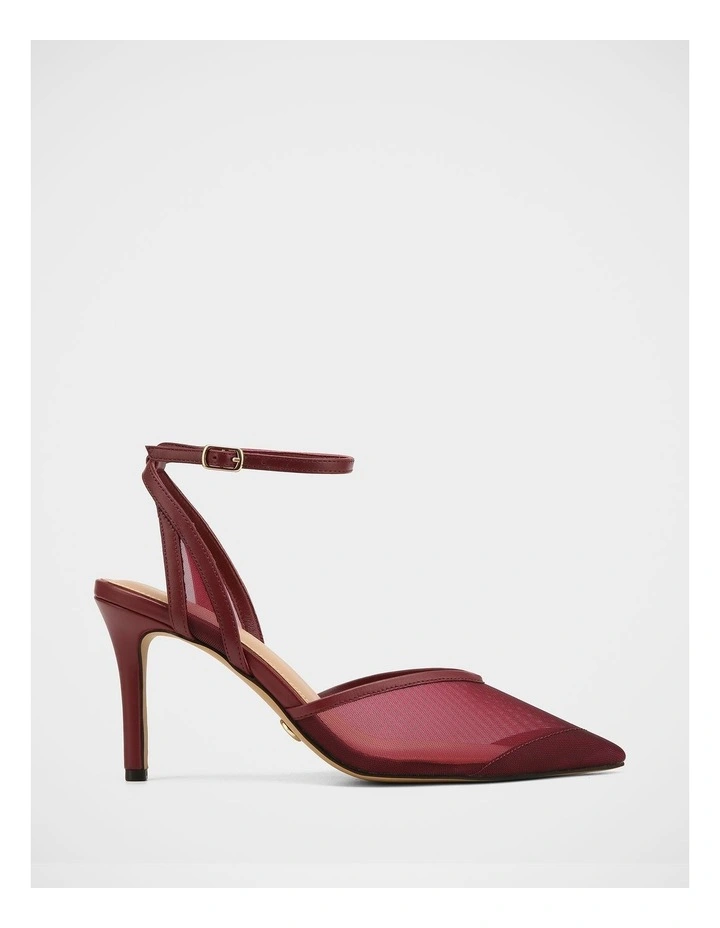 Raylee Mesh Textile High Heels In Raisin image 1